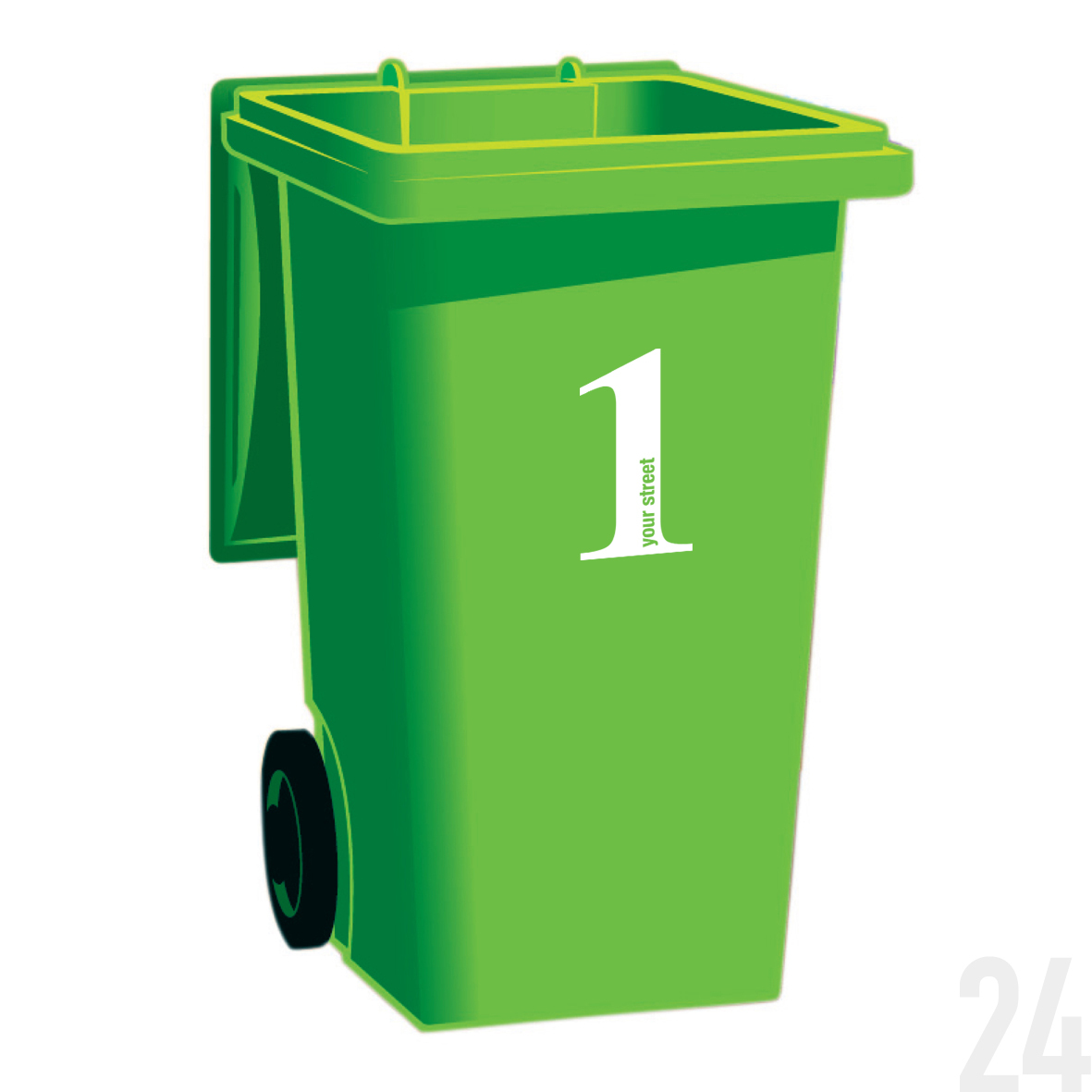 3 Recycling Wheelie Bin Stick On Self Adhesive Numbers Vinyl Sticker