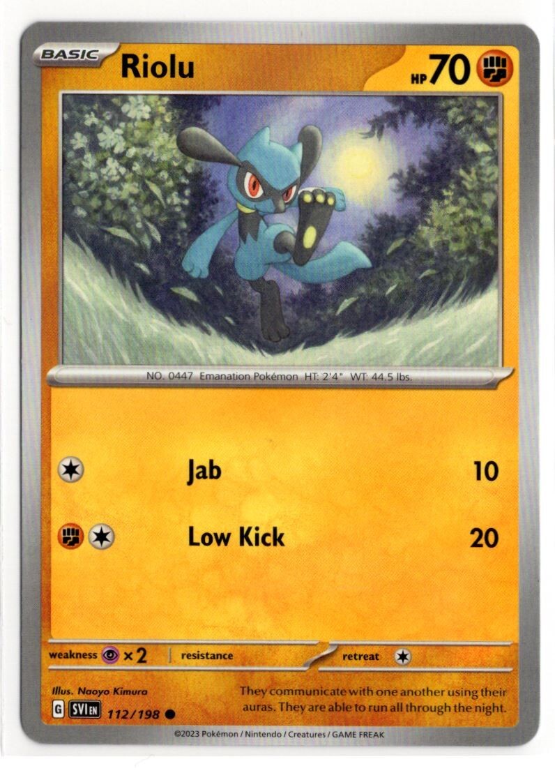 Pokemon Scarlet Violet Base SV1 112/198 Riolu