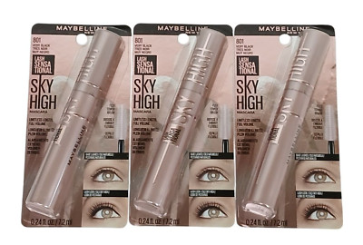 (3-PACK) Maybelline Lash Sensational Sky High Mascara -801 Very Black-0.24 fl oz
