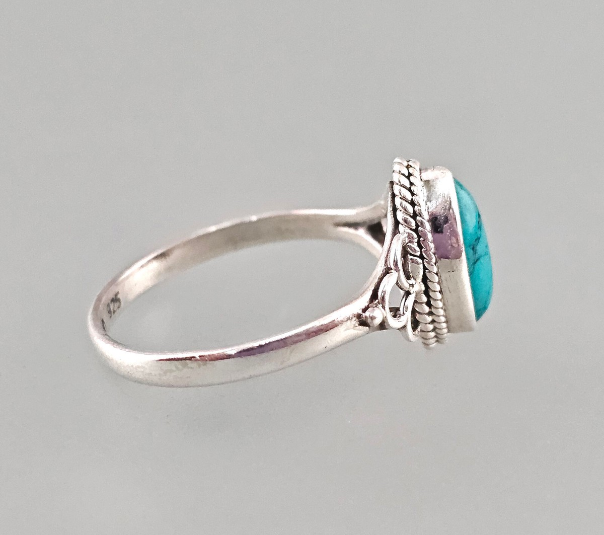 9916186-d Vintage 925er Silver Turquoise Ring Gr.56 | eBay