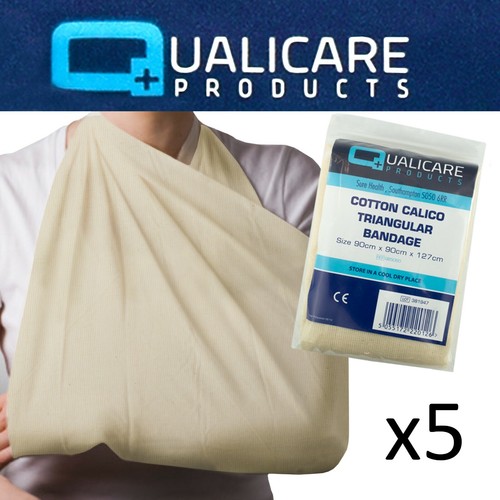 Pack of 5 Cotton Calico Triangular Arm Sling Bandages Shoulder Support ...