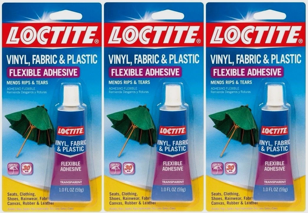 3 ~ 1oz LOCTITE Vinyl Fabric Plastic Flexible Clear Adhesive Leather Canvas  Glue