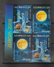 S38014 Azerbaijan Europa Cept MNH 2009 4V Space Astronomia From Booklet