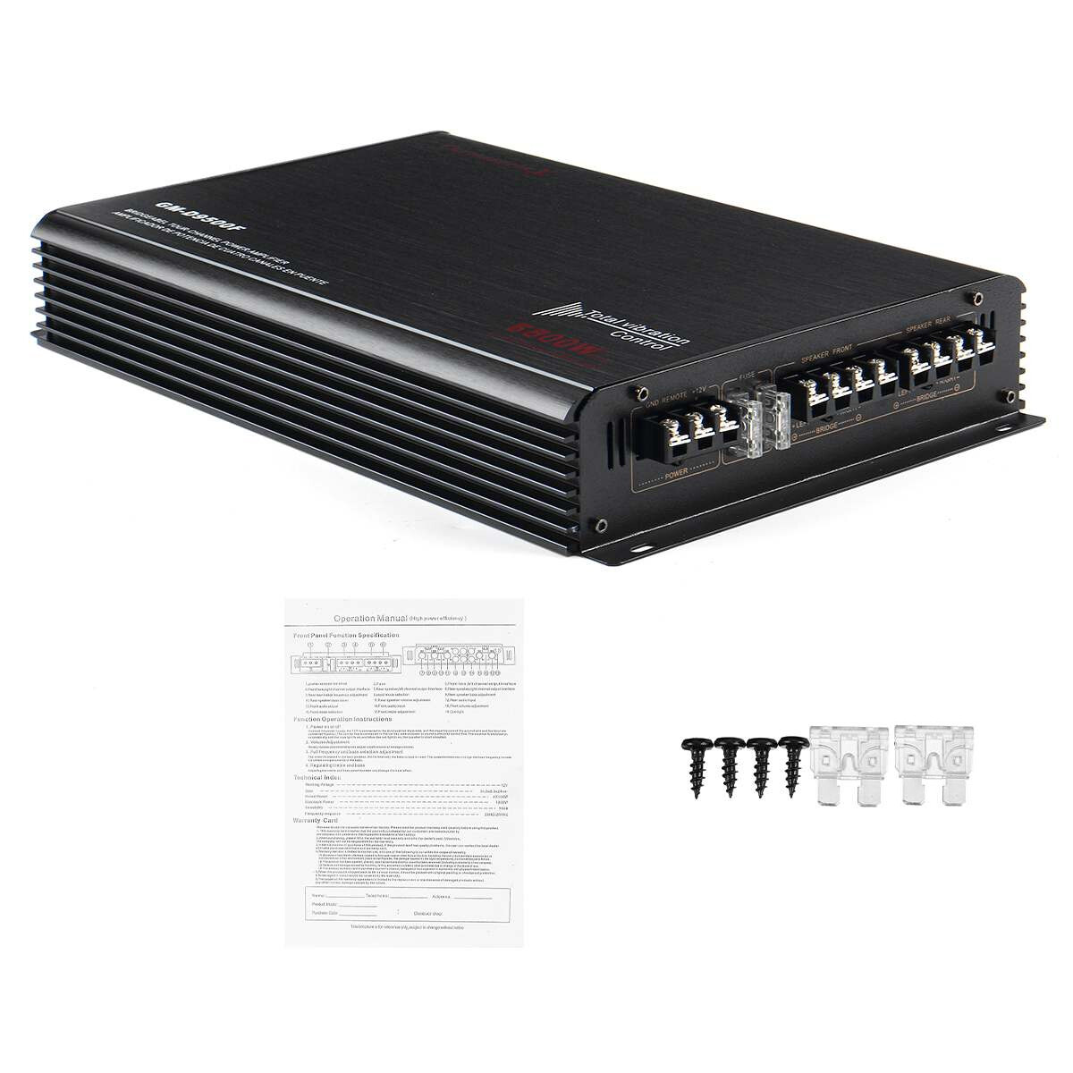 Amplificador Coche Estéreo Audio 4 Canales 6800w 12v clase A/B HiFi Subwoofer