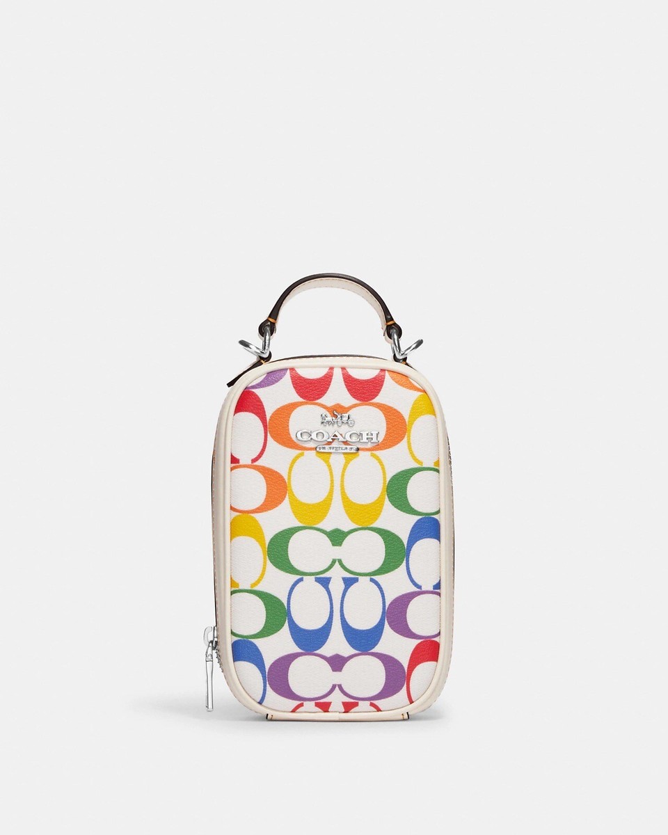 NWT Coach Pride Eva Phone Crossbody In Rainbow Signature Canvas