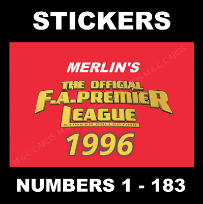 Merlin Premier League 1996 Fußball Sticker #1 bis 183