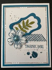 Stampin Up Card Kit Set Of 4  Thank You  Teal Flower