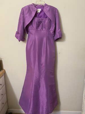 LANDA SHIMMER DRESS WH BOLERO JACKET BALL GOWN PROM WEDDING MOTHER OF BRIDE  10 | eBay