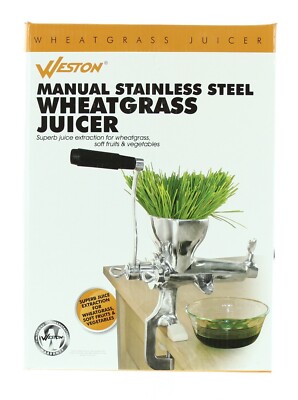 Weston Wheat Grass Juicer Manual Extraction Heavy-Duty Stainless Steel 36-3801-W