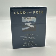Land of the Free Acadia Cool Aquatic Eau De Toilette Spray 3.3 fl oz Sealed