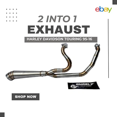 Pot d'échappement Touring 2 en 1 inox pour Harley Road King 1996-2016 - Photo 1/4