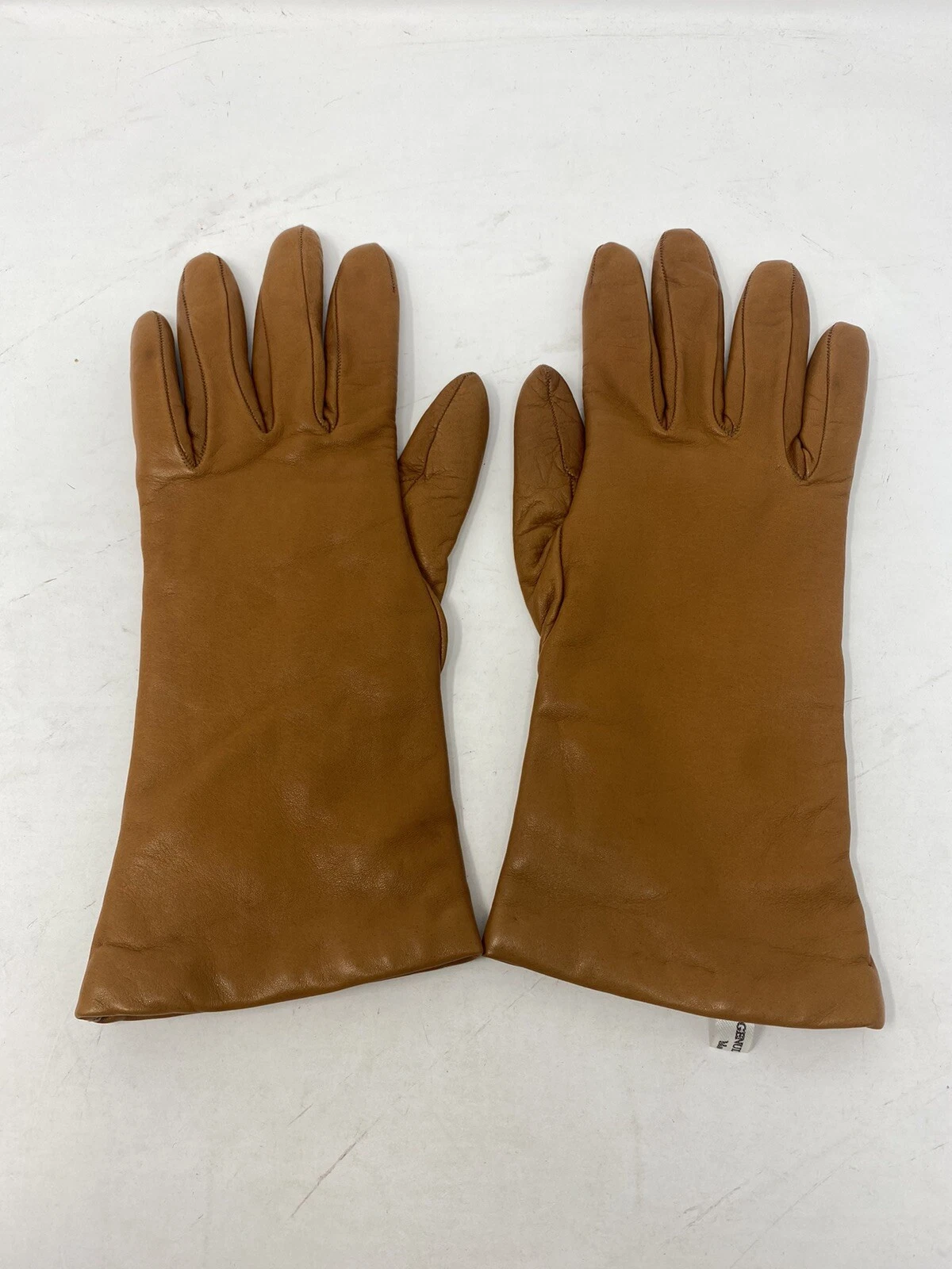 Saks Fifth Avenue Folio GenuineLeather Cashmere Lined Gloves Women's Size 7