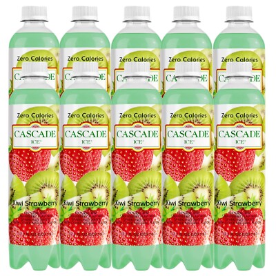 Cascade Ice Zero Cal Sparkling Water, KIWI STRAWBERRY (10 Pack) 17.2 Oz