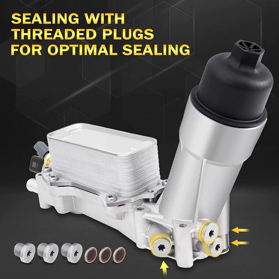 Aluminum Engine Oil Cooler Filter Housing Fit 11-16 Chrysler Dodge Jeep Ram 3.6L - Image 3 of 4