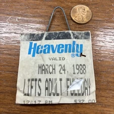 VTG 1988 HEAVENLY California  Ski Lift Ticket Resort Blue March 24, 1988 1046798