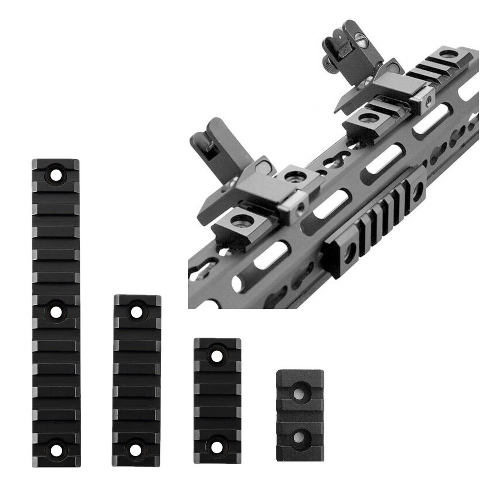 4-Pack Aluminum MLOK Rail Sections in 3, 5, 7 & 13 Slot Sizes