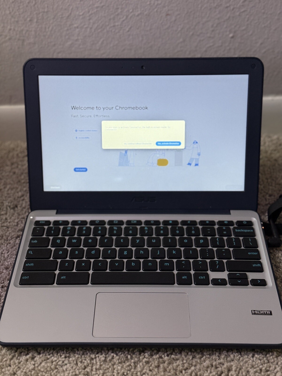 ASUS Chromebook C202SA 11.6-inch Laptop with Intel Celeron N 4GB RAM 16GB Storage-image