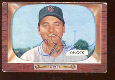 1955 Bowman Baseball Card HIGH #276 Ike DeLock Autographed
