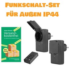 REV Funkschalt-Set 2+1 IP44 Outdoor außen Funk-Steckdosen-Set 2300W 25Meter