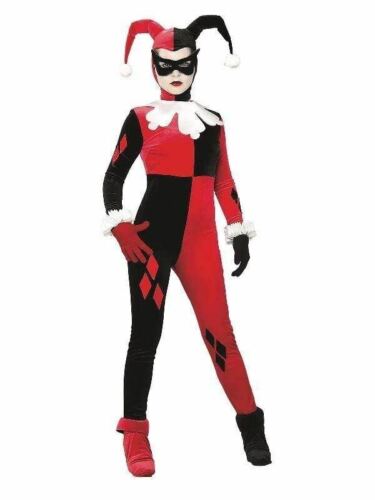 Harley Quinn Comic Book Adult Costume DC Villain Women Fancy Dress up Cosplay - Picture 1 of 4