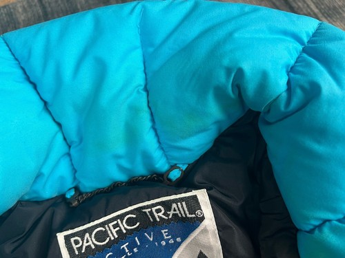 Vintage 80s Pacific Trail Down Jacket Extra Large Puffer Water Fowl Feathers - Picture 4 of 17