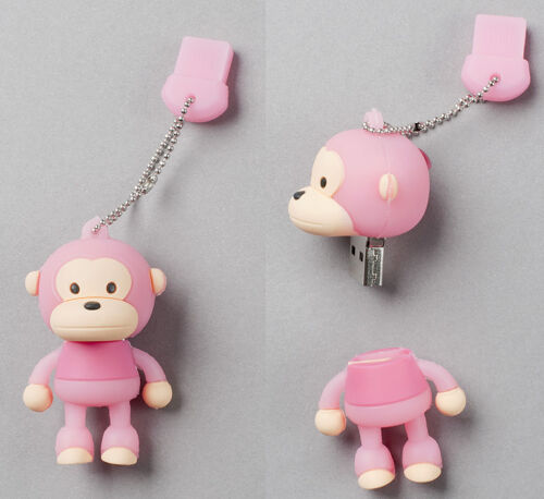 Pink "Monkey" USB Flash Memory Drive(Stick/Pen/Thumb) 4GB  - Picture 1 of 1