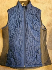 Womens Duluth Trading Vest Large Blue Quilted & Fleece