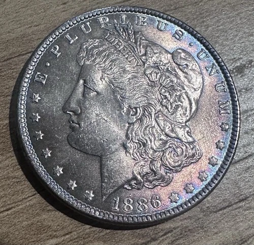 1886 P MORGAN DOLLAR - TONED- MEGA LUSTER/CARTWHEEL - MS+++