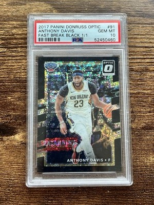 ANTHONY DAVIS 2017-18 OPTIC FAST BREAK BLACK DISCO 1/1 PSA 10 #91 MAVERICKS