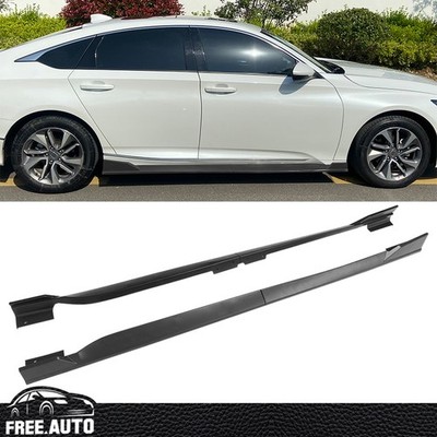 Fits 18-22 Honda Accord Side Skirts Extension Rocker Panels Matte Black 4PCS PP