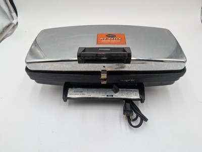 VINTAGE SUNBEAM WAFFLE BAKER & GRILL MODEL WB-K CHROME MADE IN USA WORKS