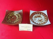 Dennis Kirchmann Studio Pottery Plate Dish Stoneware 5.5  Indiana Artist 2 Lot
