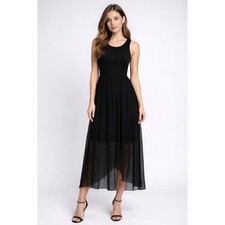 Alice Olivia Stacey Bendet Black High Low Sheer Chiffon Maxi Dress S P