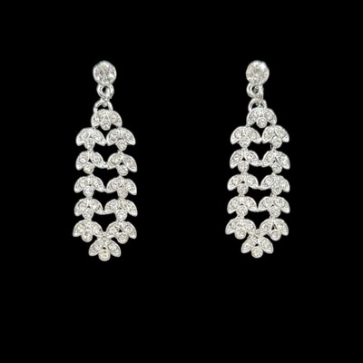 Rhinestone Fashion Dangle Pierced Earrings Prom Wedding Formal