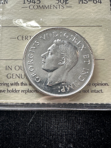1945 ICCS Graded Canadian ¢50 Cent, **MS-64** # XCM 141 - Afbeelding 2 van 7