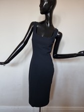 Genuine Dolce&Gabbana Black Deep Neck Wool Blend Little Dress It38 Uk6