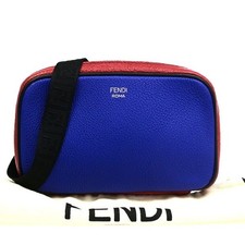 Custodia fotocamera logo FENDI mini borsa a tracolla pelle rosso blu SHW Italia 84CB041