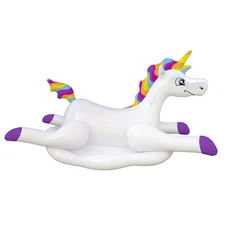 Unicorn Pool Float | Inflatable Cloud Rider Ride-On Kids Toy Blue Wave NT2697