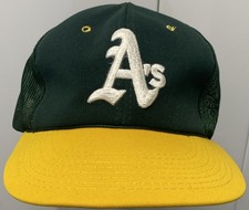 Vintage 1990s Oakland Athletics A's SnapBack Mesh Back Hat YA Young An Cap