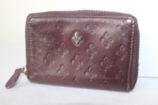Patrick Cox Genuine Leather Logo Embossed Zip Around Card Holder