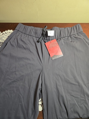 Santiny Women's Dark Gray Jogger Pants Size M Stretch Comfy Drawstring Waist NWT