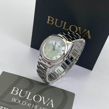 New Bulova Surveyor 96p228 Mother Of Pearl Dial Womens Quartz Watch 31mm