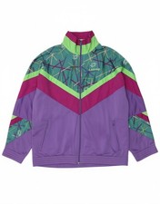Lotto Womens Oversized Tracksuit Top Jacket UK 14 Medium Purple Colourblock BA04