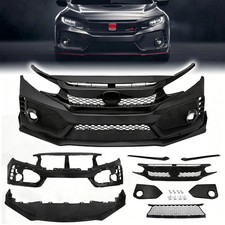 For 2016-2021 Honda Civic Type R Style Front Bumper Cover Kit With Grille Lip