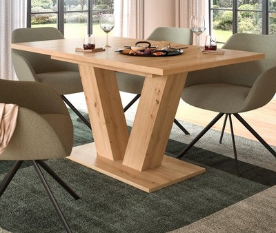 Esstisch in Artisan Eiche Tisch ausziehbar V-Gestell 150 - 190 x 90 cm Home-X