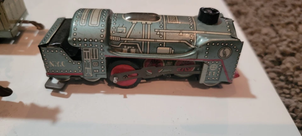 SAKAI O GAUGE 6 CARS HUDSON & PACIFIC ORIGINAL BOX TIN LITHOGRAPH FRICTION POWER - Image 2 of 4