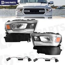 Halogen Upgrade To Full Led Black Headlight For 2019-2024 Ram 1500 W/adapter Set
