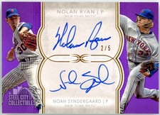 Nolan Ryan Noah Syndergaard 2018 Topps Definitive Dual Autograph Card DACRYS 2/5