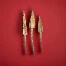 Ancient Roman Iron Arrowheads Authentic Lot Of 3