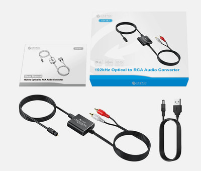 192kHz Digital to Analog Audio Converter SPDIF Optical Toslink to RCA AdapterJ12